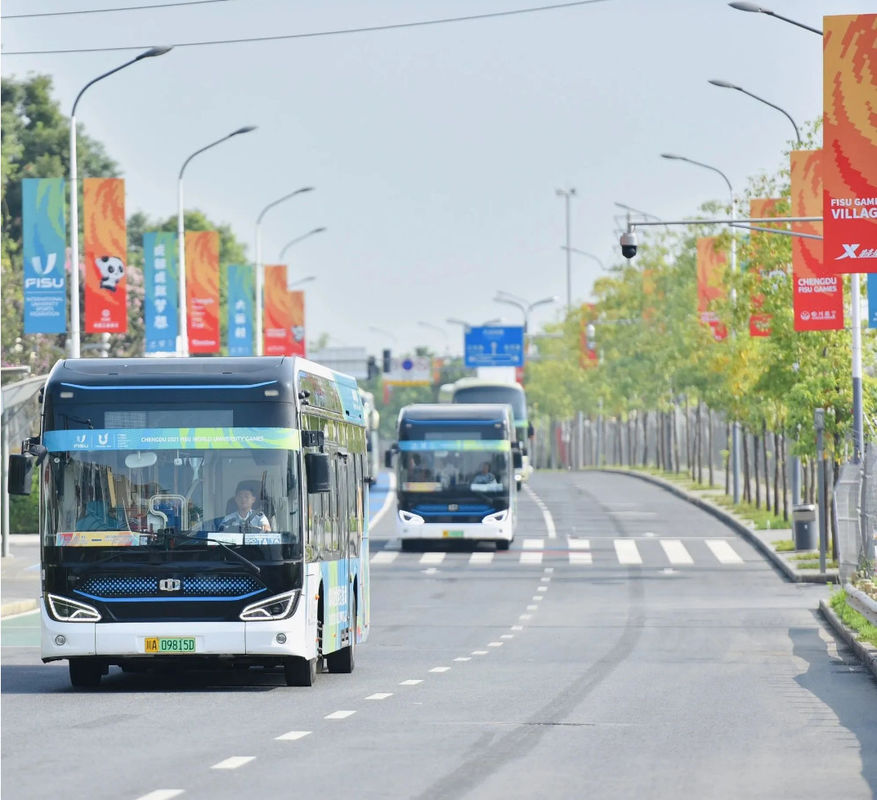 230 km Reichweite reiner elektrischer Bus Front- und Heckscheibenbremsanlage Elektrischer Entfrosser